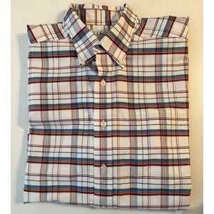 LL Bean Shirt‎ Mens Large Plaid Button Traditional Long Sleeve  16.5x33